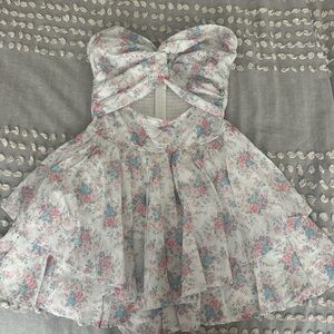 Floral  Dress - White and Pink
